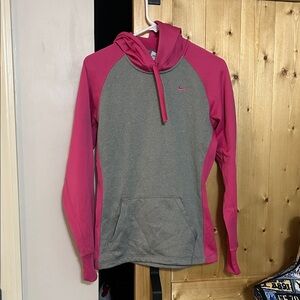 Nike Gray and Pink Pullover Hoodie